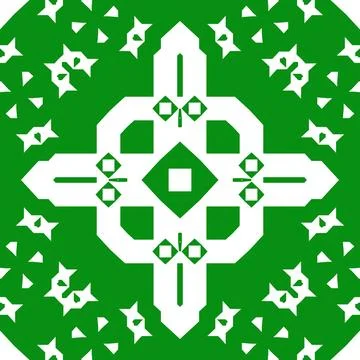 Seamless square pattern red and green. Christmas pattern green and red. Mer.. Stock Illustration