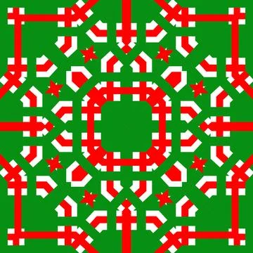 Seamless square pattern red and green. Christmas pattern green and red. Mer.. Illustrazione stock