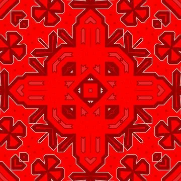 Seamless square pattern red. Christmas pattern red. Santa Claus pattern. Me.. イラスト素材