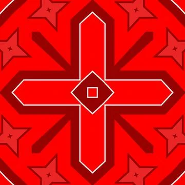 Seamless square pattern red. Christmas pattern red. Santa Claus pattern. Me.. Stock Illustration