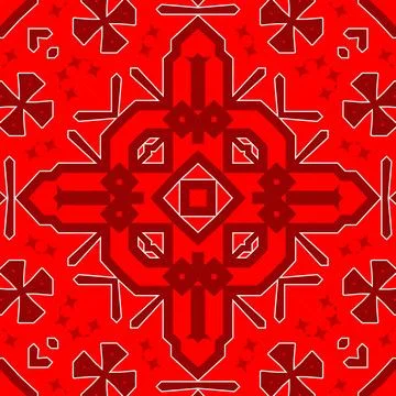 Seamless square pattern red. Christmas pattern red. Santa Claus pattern. Me.. Stock Illustration