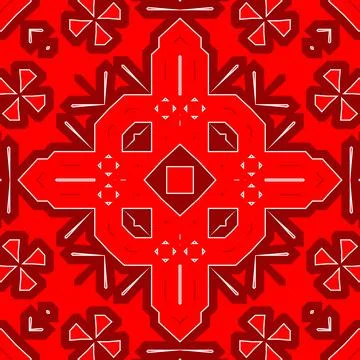 Seamless square pattern red. Christmas pattern red. Santa Claus pattern. Me.. 스톡 일러스트