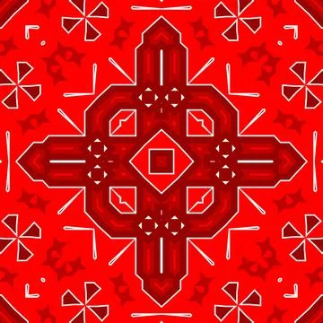 Seamless square pattern red. Christmas pattern red. Santa Claus pattern. Me.. 스톡 일러스트