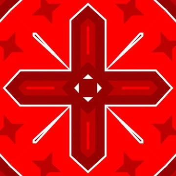 Seamless square pattern red. Christmas pattern red. Santa Claus pattern. Me.. Stock Illustration