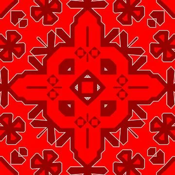 Seamless square pattern red. Christmas pattern red. Santa Claus pattern. Me.. Stock Illustration