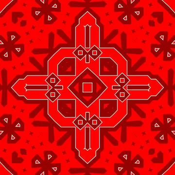 Seamless square pattern red. Christmas pattern red. Santa Claus pattern. Me.. 스톡 일러스트