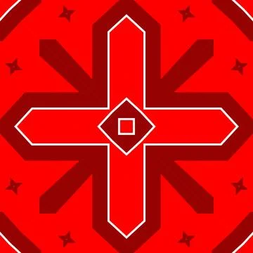 Seamless square pattern red. Christmas pattern red. Santa Claus pattern. Me.. イラスト素材