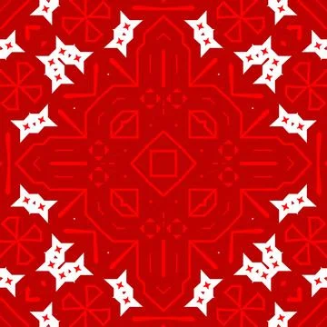 Seamless square pattern red. Christmas pattern red. Santa Claus pattern. Me.. 스톡 일러스트