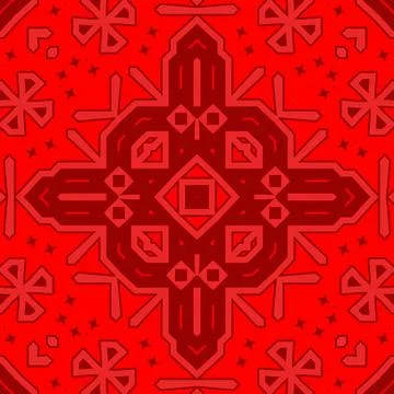 Seamless square pattern red. Christmas pattern red. Santa Claus pattern. Me.. 스톡 일러스트