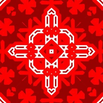 Seamless square pattern red. Christmas pattern red. Santa Claus pattern. Me.. イラスト素材