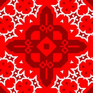 Seamless square pattern red. Christmas pattern red. Santa Claus pattern. Me.. Stock Illustration