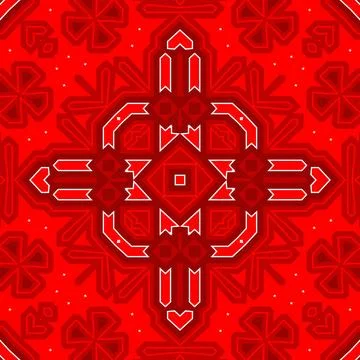 Seamless square pattern red. Christmas pattern red. Santa Claus pattern. Me.. Stock Illustration
