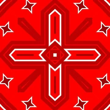 Seamless square pattern red. Christmas pattern red. Santa Claus pattern. Me.. 스톡 일러스트