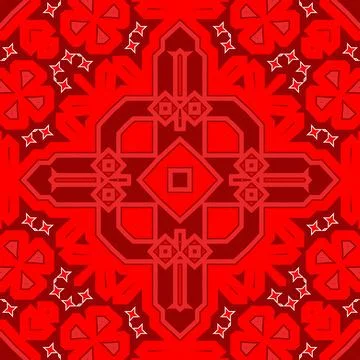 Seamless square pattern red. Christmas pattern red. Santa Claus pattern. Me.. Stock Illustration