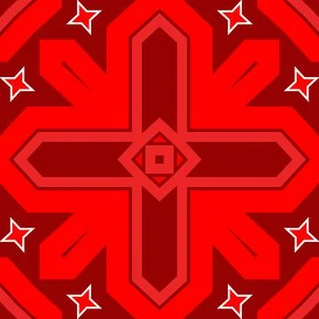 Seamless square pattern red. Christmas pattern red. Santa Claus pattern. Me.. 스톡 일러스트