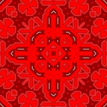 Seamless square pattern red. Christmas pattern red. Santa Claus pattern. Me.. イラスト素材