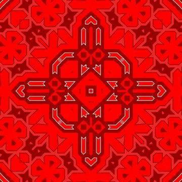 Seamless square pattern red. Christmas pattern red. Santa Claus pattern. Me.. Stock Illustration