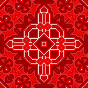 Seamless square pattern red. Christmas pattern red. Santa Claus pattern. Me.. Stock Illustration