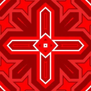 Seamless square pattern red. Christmas pattern red. Santa Claus pattern. Me.. 스톡 일러스트