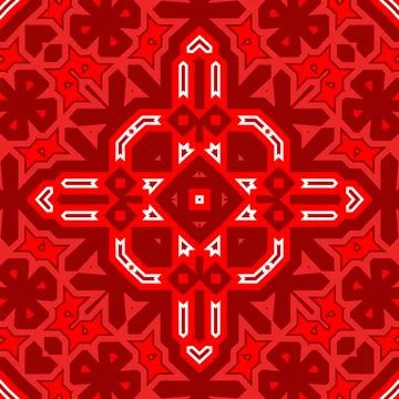 Seamless square pattern red. Christmas pattern red. Santa Claus pattern. Me.. 스톡 일러스트