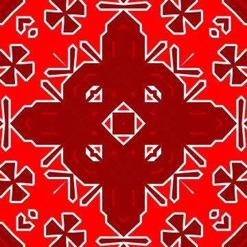 Seamless square pattern red. Christmas pattern red. Santa Claus pattern. Me.. 스톡 일러스트