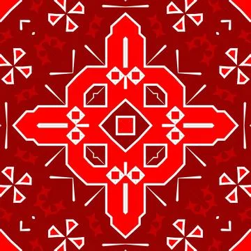 Seamless square pattern red. Christmas pattern red. Santa Claus pattern. Me.. Stock Illustration