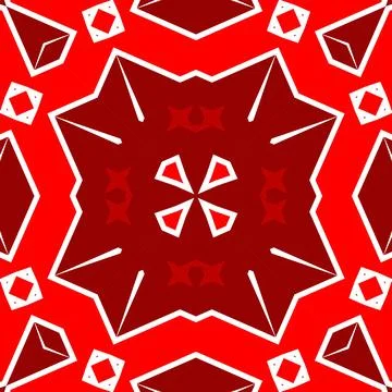 Seamless square pattern red. Christmas pattern red. Santa Claus pattern. Me.. イラスト素材