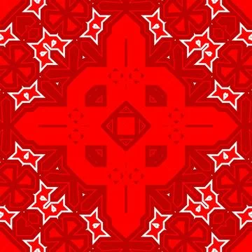 Seamless square pattern red. Christmas pattern red. Santa Claus pattern. Me.. イラスト素材