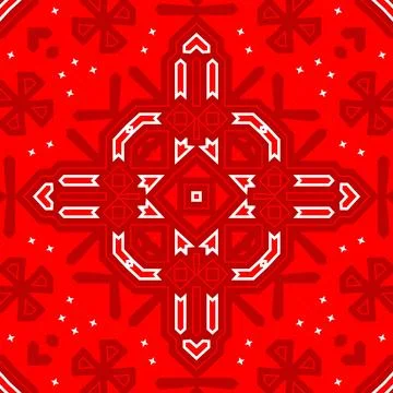 Seamless square pattern red. Christmas pattern red. Santa Claus pattern. Me.. イラスト素材