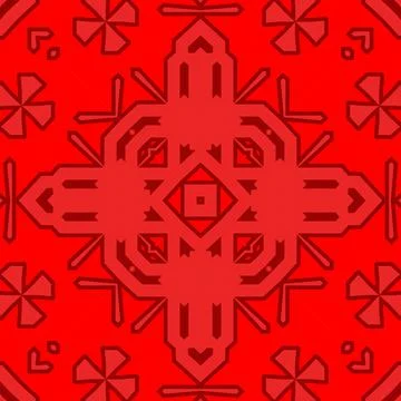 Seamless square pattern red. Christmas pattern red. Santa Claus pattern. Me.. Stock Illustration