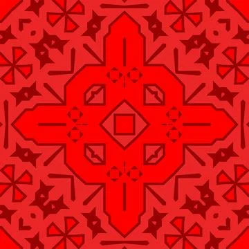 Seamless square pattern red. Christmas pattern red. Santa Claus pattern. Me.. イラスト素材