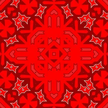Seamless square pattern red. Christmas pattern red. Santa Claus pattern. Me.. イラスト素材