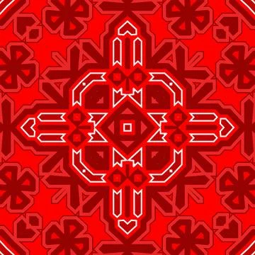 Seamless square pattern red. Christmas pattern red. Santa Claus pattern. Me.. 스톡 일러스트