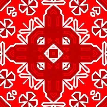 Seamless square pattern red. Christmas pattern red. Santa Claus pattern. Me.. Stock Illustration