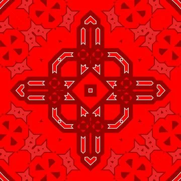 Seamless square pattern red. Christmas pattern red. Santa Claus pattern. Me.. Stock Illustration