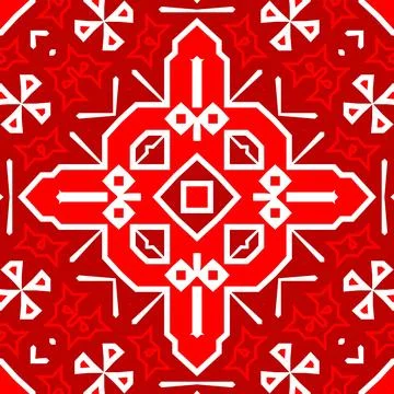 Seamless square pattern red. Christmas pattern red. Santa Claus pattern. Me.. Stock Illustration