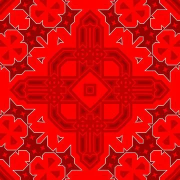 Seamless square pattern red. Christmas pattern red. Santa Claus pattern. Me.. Stock Illustration