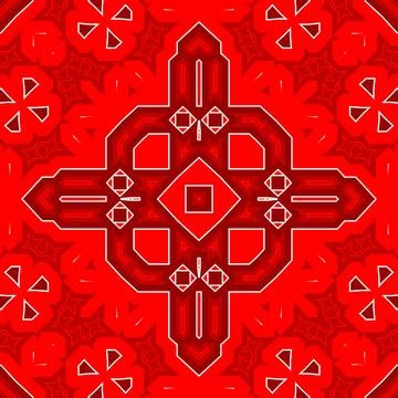 Seamless square pattern red. Christmas pattern red. Santa Claus pattern. Me.. Stock Illustration