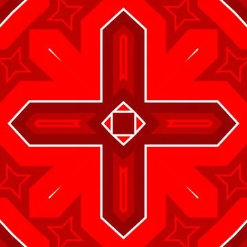 Seamless square pattern red. Christmas pattern red. Santa Claus pattern. Me.. Stock Illustration