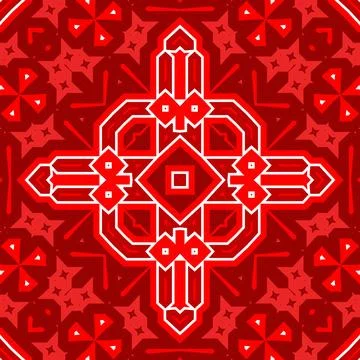 Seamless square pattern red. Christmas pattern red. Santa Claus pattern. Me.. Stock Illustration