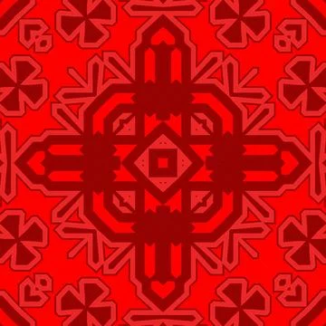 Seamless square pattern red. Christmas pattern red. Santa Claus pattern. Me.. Stock Illustration