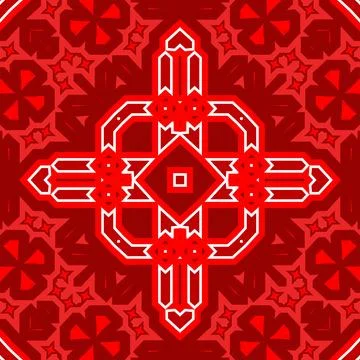 Seamless square pattern red. Christmas pattern red. Santa Claus pattern. Me.. Stock Illustration