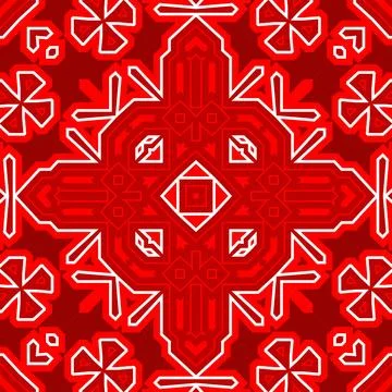Seamless square pattern red. Christmas pattern red. Santa Claus pattern. Me.. 스톡 일러스트