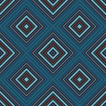 Seamless square pattern. Texture of colored lines. Diagonal square pattern Stock Illustration