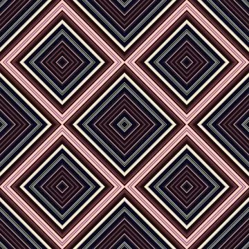 Seamless square pattern. Texture of colored lines. Diagonal square pattern Stock Illustration