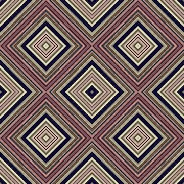 Seamless square pattern. Texture of colored lines. Diagonal square pattern Stock Illustration