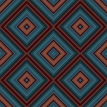Seamless square pattern. Texture of colored lines. Diagonal square pattern Foto stock