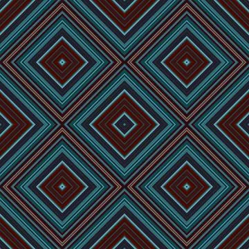 Seamless square pattern. Texture of colored lines. Diagonal square pattern Foto stock