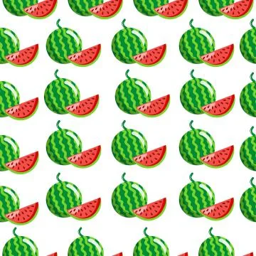Seamless square pattern with Watermelon,Slice for tiles texture, , Plywood Te Stock Illustration