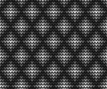 Seamless squares black knitting Stock Illustration